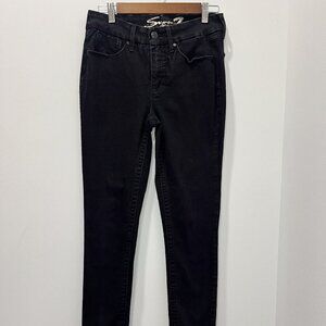 Seven7‎ Jeans Black Denim Tummyless High Rise Skinny Size 6